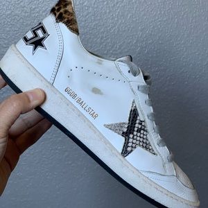 Golden goose snake star leopard heel ball star